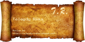 Telegdy Réka névjegykártya